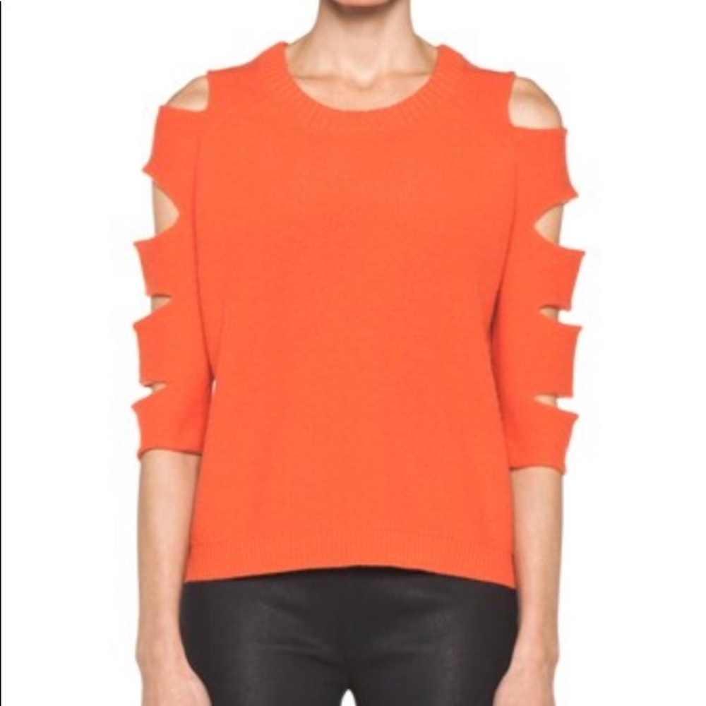 Tess Giberson NWT CASHMERE slash sleeve sweater. Medium. Cobalt blue.
